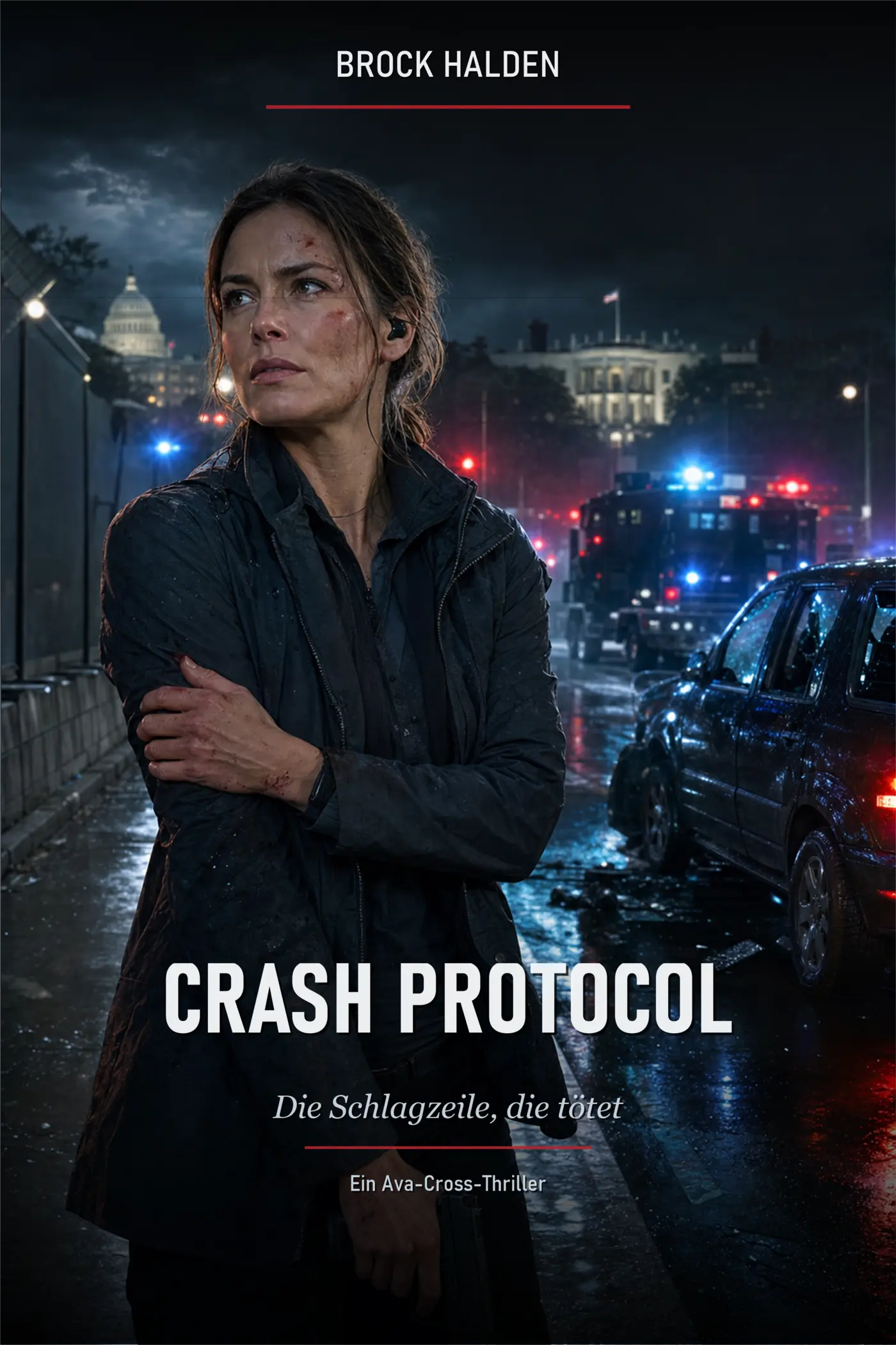 Buchcover von Crash Protocol - Die Schlagzeile, die tötet von Brock Halden